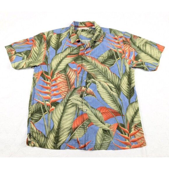 Vintage Tommy Bahama Button down Shirt Mens Large Silk Hawaiian signature print - Picture 16 of 16